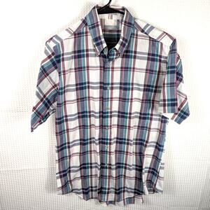 Andhurst Men’s Large Plaid Button Down Shirt Made in Korea Vintage 80s Retro 80s